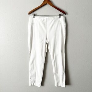 Chico's Size 2 Petite SO SLIMMING Pull-on Pants White Stretch Ankle Size 12p